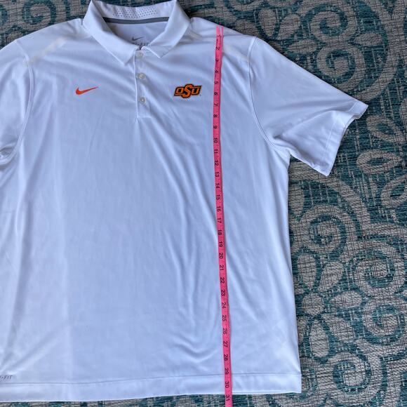Men's Nike Dri-FIT Oklahoma State Cowboys White Polo Shirt - Size XXL - Picture 7 of 9
